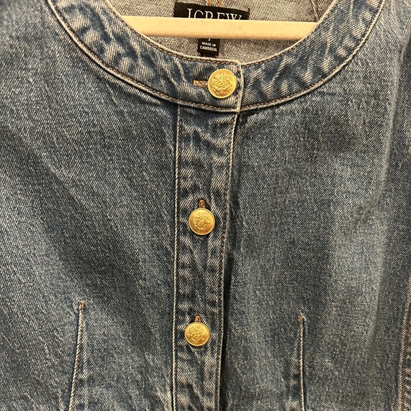 J. Crew Louisa Lady Cropped Jean Jacket with Gold Buttons - Picture 3 of 15